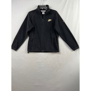 Columbia Purdue Fleece Jacket Women Small Black Excellent Full Zip Mock Neck